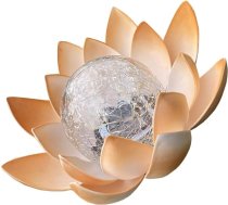 Homoyoyo Solar Lotusblume Solar Gartenleuchte mit Glaskugel und Lichtsensor für Terrasse Hof und Garten