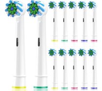 Elektrische Zahnbürstenköpfe, kompatibel mit Oral B, D12 D16 D100 3757 3709 Pro3 Pro1max elektrische Zahnbürste(White-12pcs)