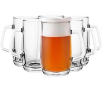 Glasmark Krosno glāžu komplekts alum 0,5 litra alus glāzes Alus krūzes Glāzes alus glāzēm amatnieciskajam alum Stikls dzeramajam stiklam Trauku mazgājamā mašīnā droši 6 x 500 ml