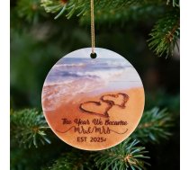 2025 Mūsu pirmie Ziemassvētku Baubles, Mr & Mrs Ziemassvētku rotājums Kristāla kāzu rotājums jauniem pāriem, kāzu dāvana, kāzu dāvana, līgavas diena