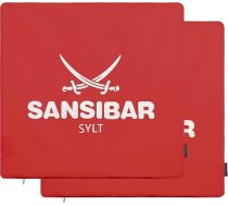 Sansibar Spilvenu pārvalks Komplekts no 2 45 x 45 cm Spilvena pārvalks Dekoratīvs spilvens Dīvāna spilvens 100% kokvilna Sarkans/balts
