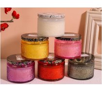 6 krāsainu stikla tējas lukturu turētāju komplekts, Vintage votive glāzes ar vākiem Ideāls mājas ballīšu kāzu rotājums galda mājas centrālajai daļai Dzimšanas dienas svinībām