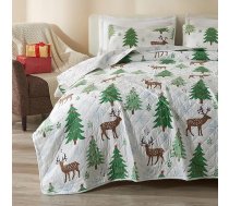 Great Bay Home 3 gab. Ziemassvētku segas komplekts ar spilvenu pārvalkiem atgriezeniska gultas pārklājs sega Holiday Pattern Collection Holly (King)