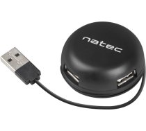 USB centrmezgls 4 pieslēgvietu usb 2.0, melns (bumblebee usb 2.0)