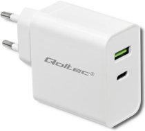 tīkla lādētājs 45w | 5-20v | 2,4-3a | usb type c pd | usb | balts