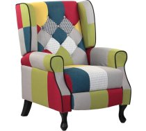 BRIGROS La voglia di fare WeHome - Recliner Chair with Ergonomic Fabric Seat, Bed Chair, Adjustable Backrest, for Living Room, Living Room and Office (Patchwork, Patchwork)