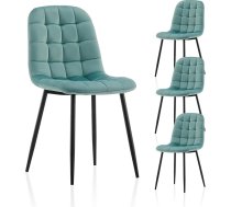 TUKAILAI Dining Room Chairs, Set of 4, Padded Kitchen Chairs, Velvet, Ergonomic Upholstered Chairs with High Backrest, Metal Legs, up to 150 kg, Modern Chairs for Dining Room, Kitchen, Bedroom,