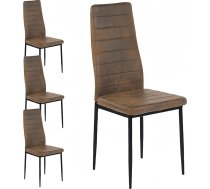 Dining Chairs Set of 4 Kitchen Chairs Suede Padded Ergonomic Dining Table Chairs Brown
