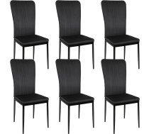 Homewell Dining Room Chairs, Set of 2, Ergonomic Back with Steel Frame, High-Quality Flannel with Thickened Sponge, Comfortable Home and Kitchen Furniture (6, Black)