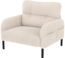 Modular Cord Sofa Set - 2-Seater Sofa, Chair & with Ergonomic Backrest, Side Pocket, Sturdy Metal Wooden Frame - Perfect for Living Room & Small Apartments (Beige, Chair)