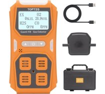 TopTes Guard-156 gāzes detektors, 4 gāzes detektori H2S, CO, LEL un O2, ar 3 trauksmes režīmiem (vizuālais, vibrācijas, skaņas), 0,5 s ātra reakcija, putekļu un sprādziendrošs dizains, ideāli piemērots darbam un mājai