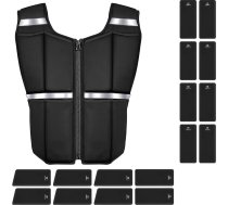 ONETWOFIT Regulējama svara veste vīriešiem 20 kg, svara veste pārgājieniem ar rāvējslēdzēju/16 silikona svari, spēka treniņu veste skriešanai, pārgājieniem, sporta zālei