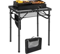 REDCAMP pārnēsājams grila galds ar sieta virsmu, 60 x 40 cm, viegls saliekamais kempinga galds kempingam, ēdiena gatavošanai, grilēšanai, piknikam ar kempinga auto, viegli samontējams ar regulējamiem kāju augstumiem, melns