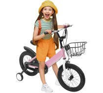 Bērnu velosipēds 14 collas zēniem un meitenēm Bērnu velosipēds ar stabilizatoriem, augstuma regulēšana, bērnu velosipēds 3–6 gadu vecumam, rozā krāsā