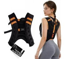 Svara veste, 10 lb/12 lb/16 lb svara veste ar atstarojošām strīpām treniņiem, spēka treniņiem, skriešanai, fitnesam, muskuļu uzkrāšanai, svara zaudēšanai, svarcelšanai, melna (16 lb)