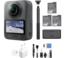 DJI Osmo 360 Adventure Combo ar piederumiem, 360 kameru ar 1 collas sensoru 360° uzņemšanai, Action Cam ar 3 baterijām, Native 8K 360° video (uzlādes spraudnis + tīrīšanas komplekts)