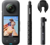 Insta360 X3 Bullet Time komplekts – ūdensizturīga 360° darbības kamera ar 1/2 collu sensoru, 5,7K 360°, 72 MP 360° fotogrāfijas, stabilizācija, 2,29 collu skārienjūtīgais ekrāns, vibrācijas atgriezeniskā saite, AI apstrāde, tiešraide