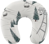 Ski Lift ar Ziemassvētku eglīti Ceļojuma spilvens Atmiņas putu kakla spilvens Lidmašīnas spilvens gulēšanai U veida kakla spilvens kaklam un galvas balstam