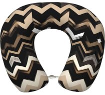 Zigzag Print personalizēta atmiņas putu ceļojuma spilvens gulēšanai dažādās situācijās – melns/balts