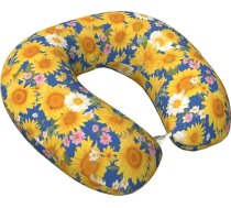 VOSERY Vintage balts dzeltenais saulespuķu ceļojuma spilvens Memory Foam kakla spilvens ērts ceļojuma kakla spilvens U formas ceļojuma kakla spilvens gulēšanai, lidojumiem, automašīnā, mājās, birojā