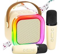Bērnu karaoke iekārta ar 2 mikrofoniem – mini karaoke iekārta ar mikrofoniem bērniem – dzimšanas dienas dāvana meitenēm un zēniem – pārnēsājams Bluetooth skaļrunis bērniem vecumā no 3 līdz 12 gadiem