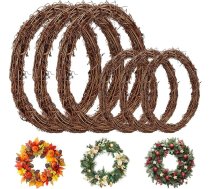 Dabīgs vīnogulāju vainags, 3 gabali 30 cm + 3 gabali 20 cm, pavasara vainags priekšdurvīm, vīnogulāju, rotangpalmas vainags DIY, amatniecībai, priekšdurvīm, sienu rotājumiem, Lieldienām, Ziemassvētkiem, Helovīnam, vainagam, kāzām