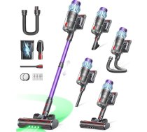 Akumulatora putekļsūcējs 600 W/50 kPa/65 min, bezvadu putekļsūcējs ar 1 m šļūteni, aromterapiju, uzlādes staciju pie sienas, putekļu konteinera skrāpi (1,5 L), automātiskais režīms, mājdzīvnieku matiem, paklājiem