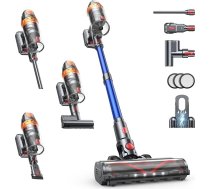 SMOTURE 650 W 50 KPA akumulatora putekļsūcējs ar mini turbīnas sprauslu mājdzīvnieku matiem, 60 minūšu darbības laiks Autostāvīgais bezvadu putekļsūcējs ar uzlādes staciju pie sienas, automātiskais režīms
