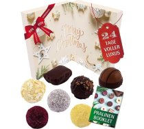 Hallingers Genuss Manufaktur Vegāniskās šokolādes adventes kalendārs ar un bez alkohola - 24 ar rokām gatavotas vegāniskās šokolādes konfektes no smalka kakao - saldumi dāvana pieaugušajiem - Ziemassvētku kalendārs 2025
