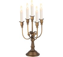 Sziqiqi Candle Holder 5 Arms - 29,5 cm Vintage Candle Holder Dekoratīvs sveču turētājs sveces turētājam Metāls galda dekorēšanai Dzīvojamā istaba Ēdamgalds Kafijas galds Kamīns Coat Decor, bronza