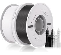 PLA Filaments 1,75 mm Dimensiju precizitāte +/-0,03 mm Viegla drukāšana Glīti iesaiņots 3D printera filaments Saderīgs ar Bambu Lab/Anycubic/Creality All 3D printeri 2 kg spole (4,4 lbs) melns + balts