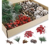 160 adventes vainagu dekori, Ziemassvētku gaismas starmeši, tostarp kanēļa standziņas, priežu čiekuri, kaltētas apelsīnu šķēles, sūnu vainags, adventes vainagi, piemēroti adventes vainagiem.