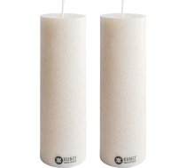Kunstindustrien® Pillar Candles Cream komplekts no 2 svecēm, roku darbs Eiropā, vegāns, 100% pārstrādāts olīveļļas vasks, ilgs degšanas laiks - 49 stundas, aromatizētas altāra sveces (2 gab., Diametrs 6 cm x augstums 18 cm),