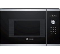 Bosch BFL524MS0 6. sērijas iebūvējamā mikroviļņu krāsns / 900 W / 20 L / Pagrieziena galds 25,5 cm / Kreisais durvju šarnīrs / Nerūsējošais tērauds / AutoPilot 7 / Elektroniska durvju atvēršana