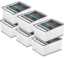 6 skapju organizatoru komplekts, drēbju skapis - 7 nodalījumi, salokāmie atvilktņu organizatori, apģērbu uzglabāšanas kaste biksēm, džinsu biksēm, krekliņiem, džemperiem, krekliņiem, krekliem