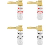 Nakamichi 24K zeltīta banāna kontaktdakša 12AWG - 18AWG izmērs 4 mm skaļruņa pastiprinātājam Hi-Fi AV uztvērējam Stereo mājas kinozāles audio kabeļa savienotājs taisnā leņķa kontaktdakša 4 gabali (2 pāri)