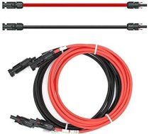 SOLARTRONICS pagarināšanas kabelis 4 mm² ar saules kontaktdakšu 2 x 6 m - PV kabelis H1Z2Z2-K no abām pusēm sarkans/melns - Fotogalvaniskais kabelis ar kontaktdakšu - Saules kabelis PV saules sistēmai - Ražots Vācijā
