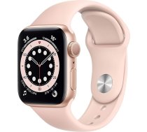 Apple Watch Series 6 (GPS, 40 mm) Alumīnija korpuss zelta krāsā ar rozā smilšu sporta siksniņu (Atjaunots)