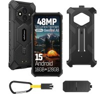 Ulefone RugKing 3 Pro izturīgs viedtālrunis, 128GB/2TB TF, Android 15 Armor viedtālrunis, 48MP ūdensizturīga kamera, 6,5 collu SIM karte bez SIM kartes un atbloķēti mobilie tālruņi, 4G 3 karšu slots, 5700mAh doka lādētājs, NFC
