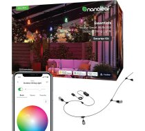 Nanoleaf Essentials Matter LED pasaku gaismas āra 30 m starta komplekts (RGBICW) - gudrs un daudzkrāsains ar 16 miljoniem krāsu, IP65 ūdensizturīgs, 40 dimmējamas spuldzes, WiFi, Bluetooth un Matter
