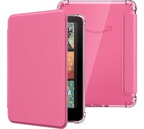 MoKo Hülle für 7" Kindle Paperwhite 12. Gen 2025/2026 & Kindle Colorsoft Signature Edition 2024, Ultraklar Weich Transparent Rückseite Leicht Schutzhülle mit Auto Schlaf/Aufwach, Rosa