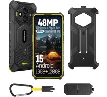 Ulefone RugKing 3 Pro izturīgs viedtālrunis, 128GB/2TB uzlādes doks, IP68 ūdensnecaurlaidīgs ārpustelpu tālrunis, atbloķēts, 4G 3 karšu slots, Android 15 Green