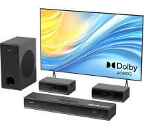 Hiwill 4.1ch Dolby Atmos Soundbar, 320W skaņu josla televizoram ar zemfrekvences skaļruni, 2 sānu augstfrekvences skaļruņi, 2 priekšējie skaļruņi, mājas kinozāles 3D surround skaņas sistēma TV skaļruņiem, HiElite A41 Pro