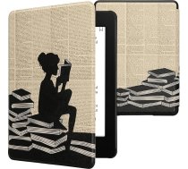 kwmobile Flip Case saderīgs ar Amazon Kindle Paperwhite 11th Generation 2021 Case - Flip Case for Kindle Paperwhite Case with Magnetic Closure - lasīšanas sieviete