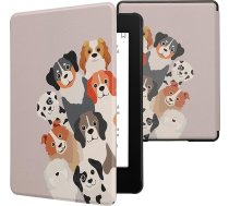 kwmobile Klapphülle kompatibel mit Amazon Kindle Paperwhite 11. Generation 2021 Hülle - Flipcase für Kindle Paperwhite Hülle mit Magnetverschluss - Lustige Hunde