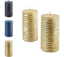 Skaistas Adventa sveces Rustic Surface - Sveces / Sveces - Ziemassvētki / Ziemassvētku vainags / Adventa vainags (Krēmīgi zelts, augstums: 11 cm / ?6 cm - 2 gab.)