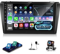 NHOPEEW 4+64G auto radio priekš Mazda 3 2003-2009 - 9 collu Android auto radio ar bezvadu Carplay un Android Car - Mirror Link 32EQ DSP sadalīts ekrāns + atpakaļgaitas kamera un mikrofons
