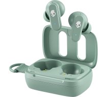 Skullcandy Dime 3 bezvadu austiņas, Bluetooth austiņas, trokšņu izolācija, līdz 20 stundām darbojas ar akumulatoru, mikrofons iPhone Android, viegli pārnēsājamas ar integrētu aukliņu - Preppy Sage