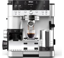 Ninja Luxe Premier ES601EU 3-in-1 kafijas automāts ar dzirnaviņām un putu uzputošanas ierīci Latte, Cappuccino, Cold Brew un Espresso pagatavošanai, viegli lietojams, 4 priekšnoteikumi putu uzputošanai, sudraba krāsā