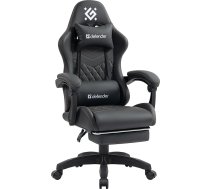 Defender Gaming krēsls, ergonomisks datorkrēsls, ērts biroja krēsls mājas birojam vai spēlētāju krēslam, spilvens, regulējams augstums, datorkrēsls, PVC āda, melns